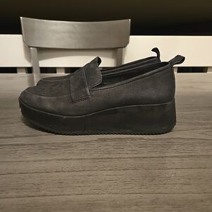 Eileen Fisher Black Platform Loafers